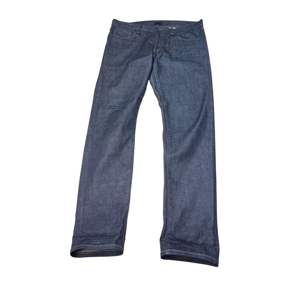 Uniqlo Jeans Mens 34X32 Kaihara Selvedge Slim Straight Dark Wash Denim